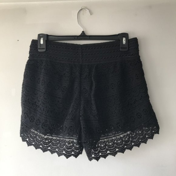Black Macrame Shorts - Picture 2 of 2
